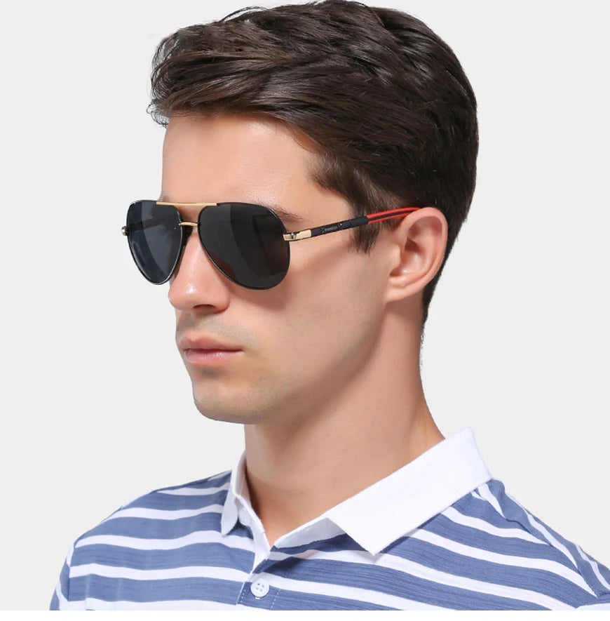 CLLOIO Men Classic Aluminum Polarized Sunglasses/ Women Driving Glasses Pilot Sun Glasses/ Brand Designer Male Vintage Sunglasses