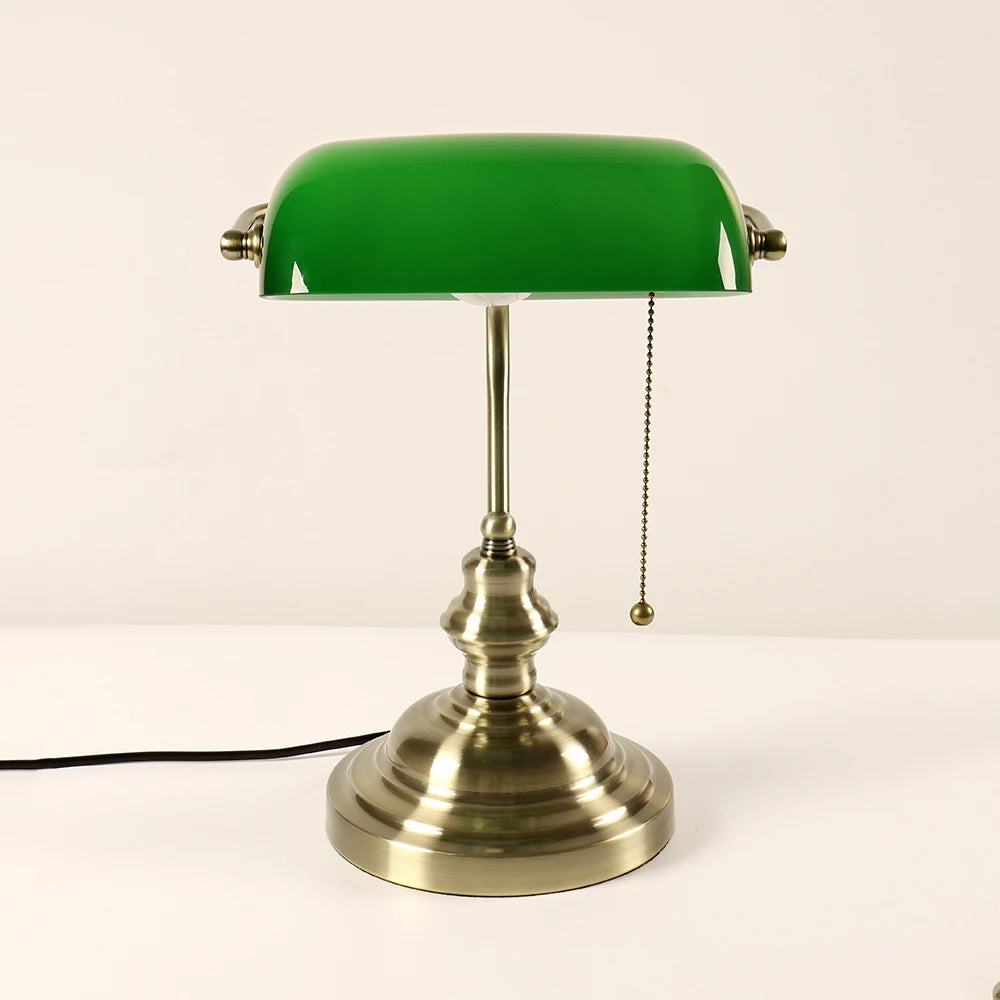 Glass Banker‘s Study Lamp/ Night Light