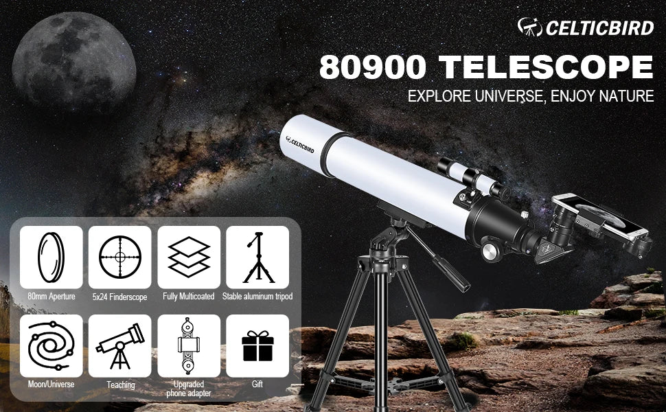 High Powered, Travel Telescope Adults/ Astronomy Beginners /Gifts