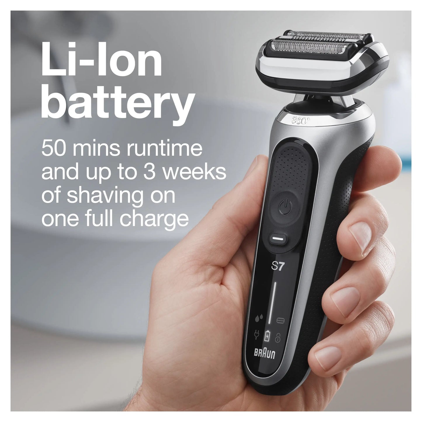 Braun Series 7 7025s Flex Rechargeable Wet Dry Men's Electric Shaver with Beard Trimmer