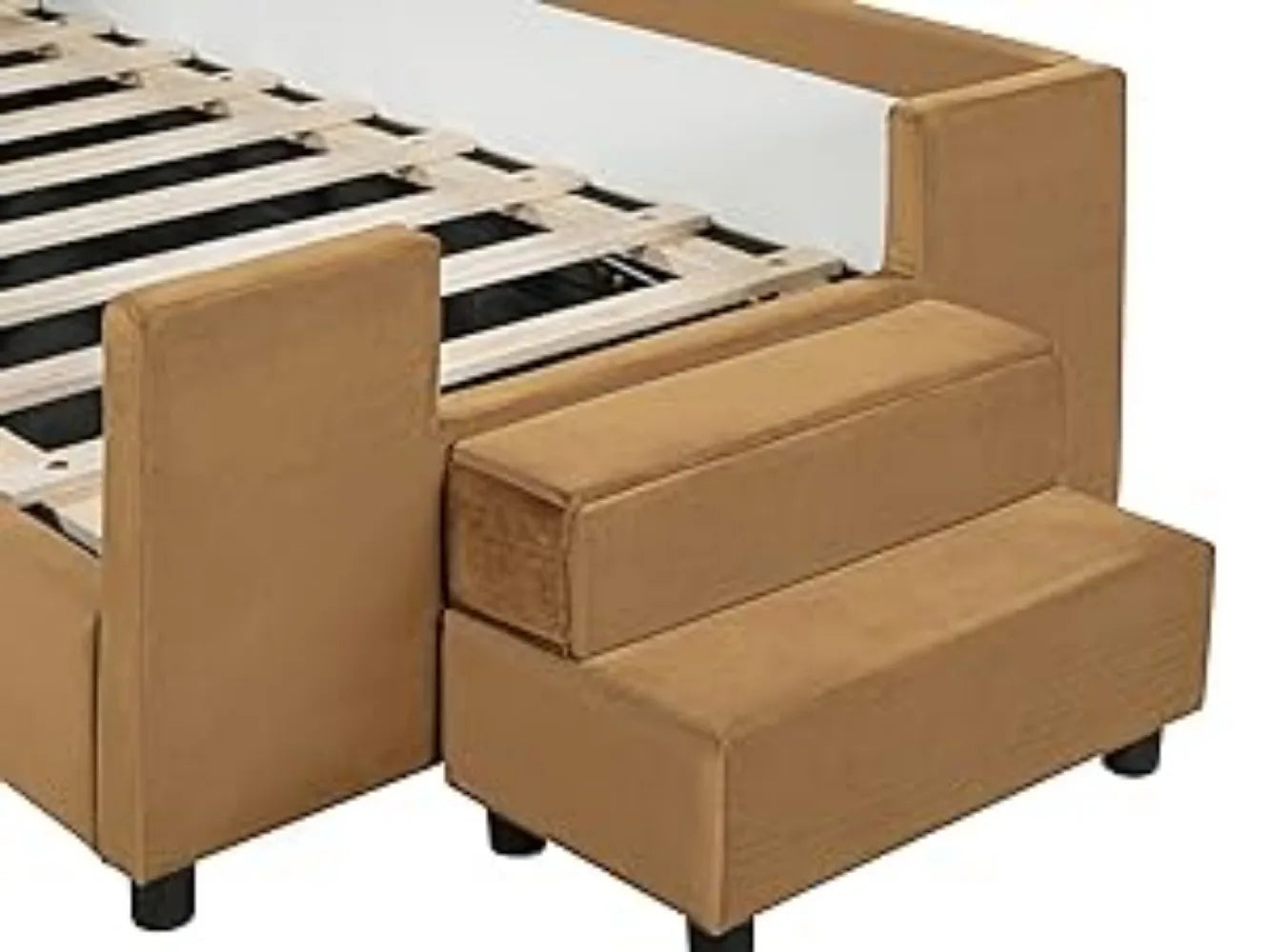 Twin Size Upholstered Bed Frame Daybed with Bear Shaped Headboard ,Hydraulic Storage System