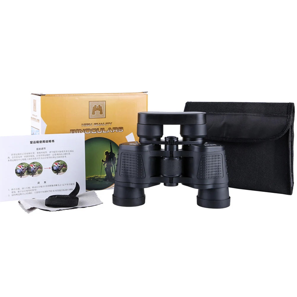 80x80 Night Vision Scope Portable High Magnification Binoculars Telescope with Storage Bag for Sports, Concerts, Bird Watching