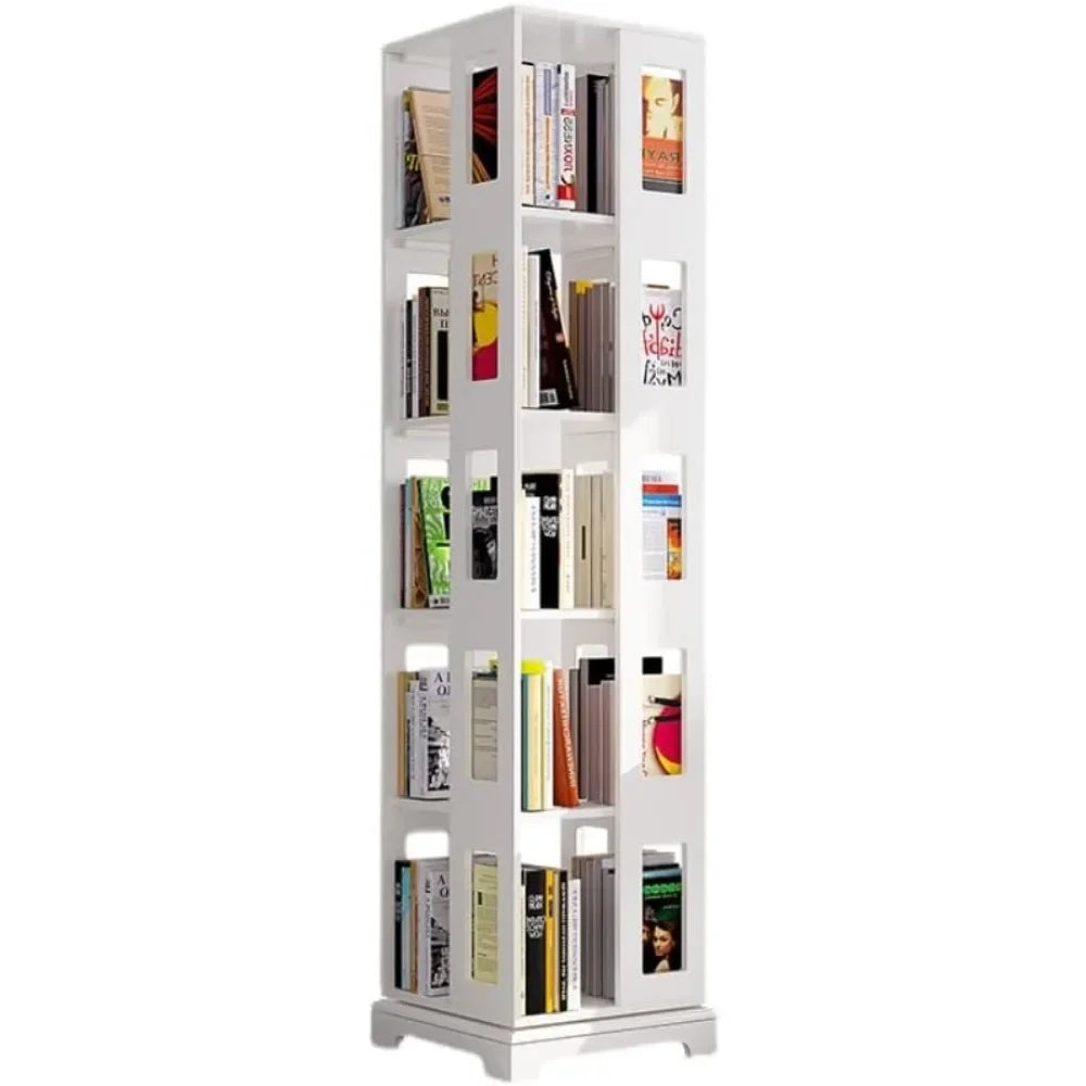 5 Tier 360° Rotating Square Floor Standing Bookcase/Display Rack 70"x18"x18"