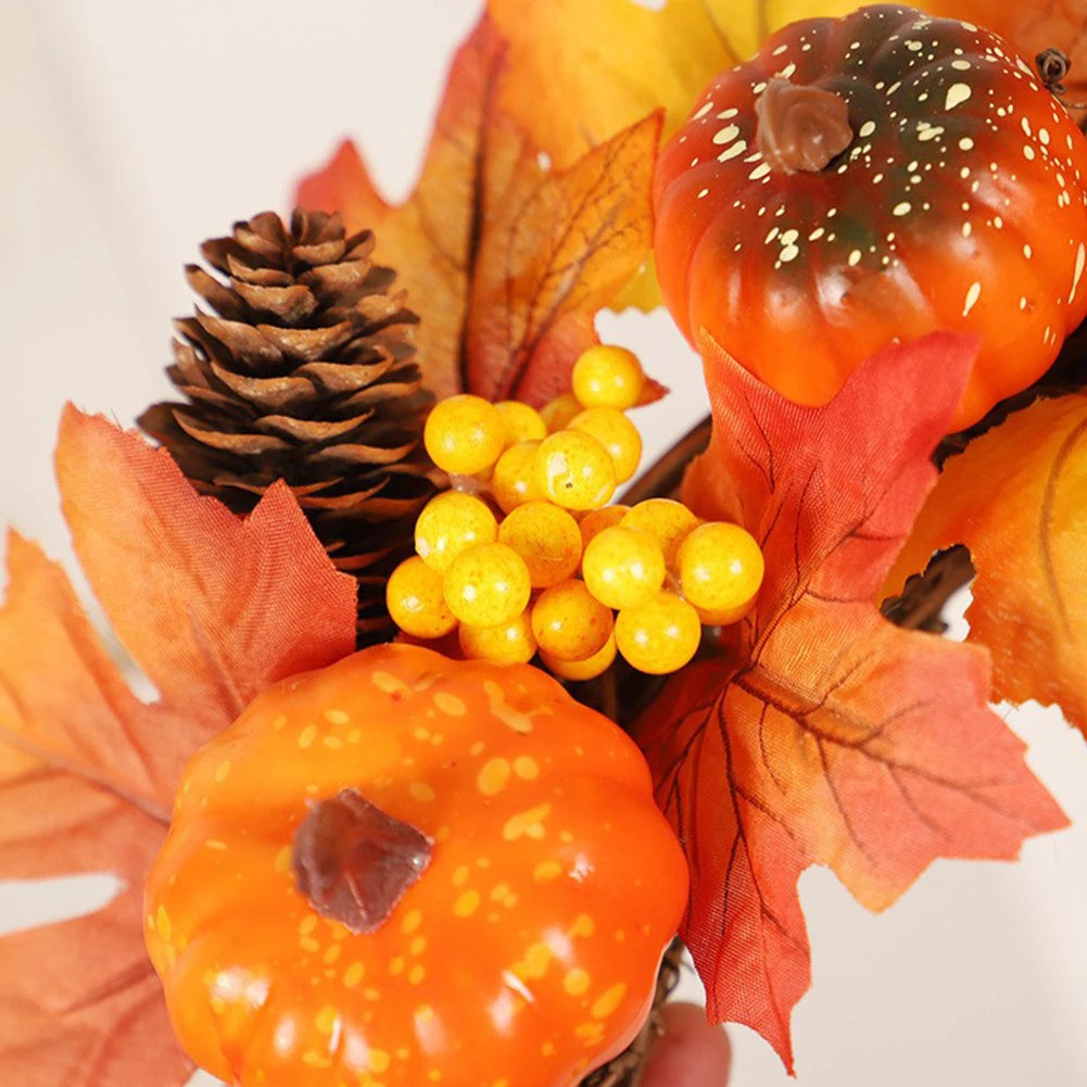 Autumn Wreath/ Farmhouse Garland Fall Pumpkin Wreath /Harvest Front Door/ Wall Hanging / Halloween Wreath /Home Decoration