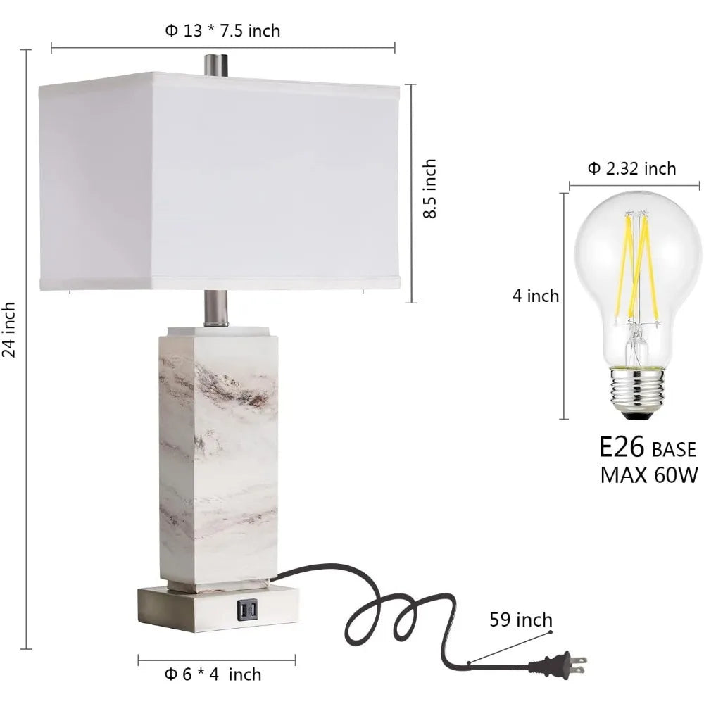 Bedside Table Lamp Led Desk Lamp LED Bulb Included Indoor Lighting