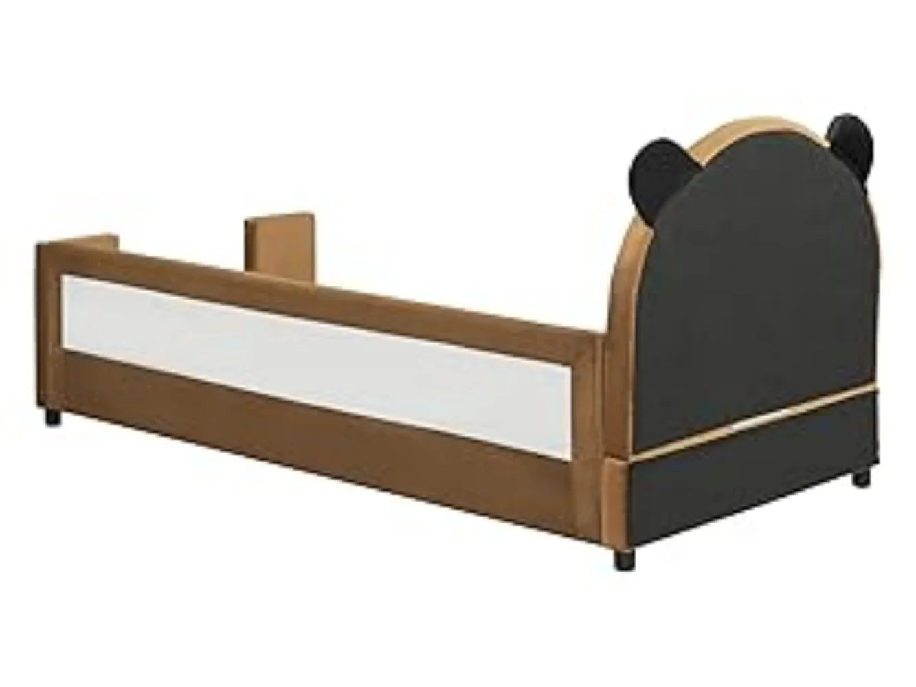 Twin Size Upholstered Bed Frame Daybed with Bear Shaped Headboard ,Hydraulic Storage System