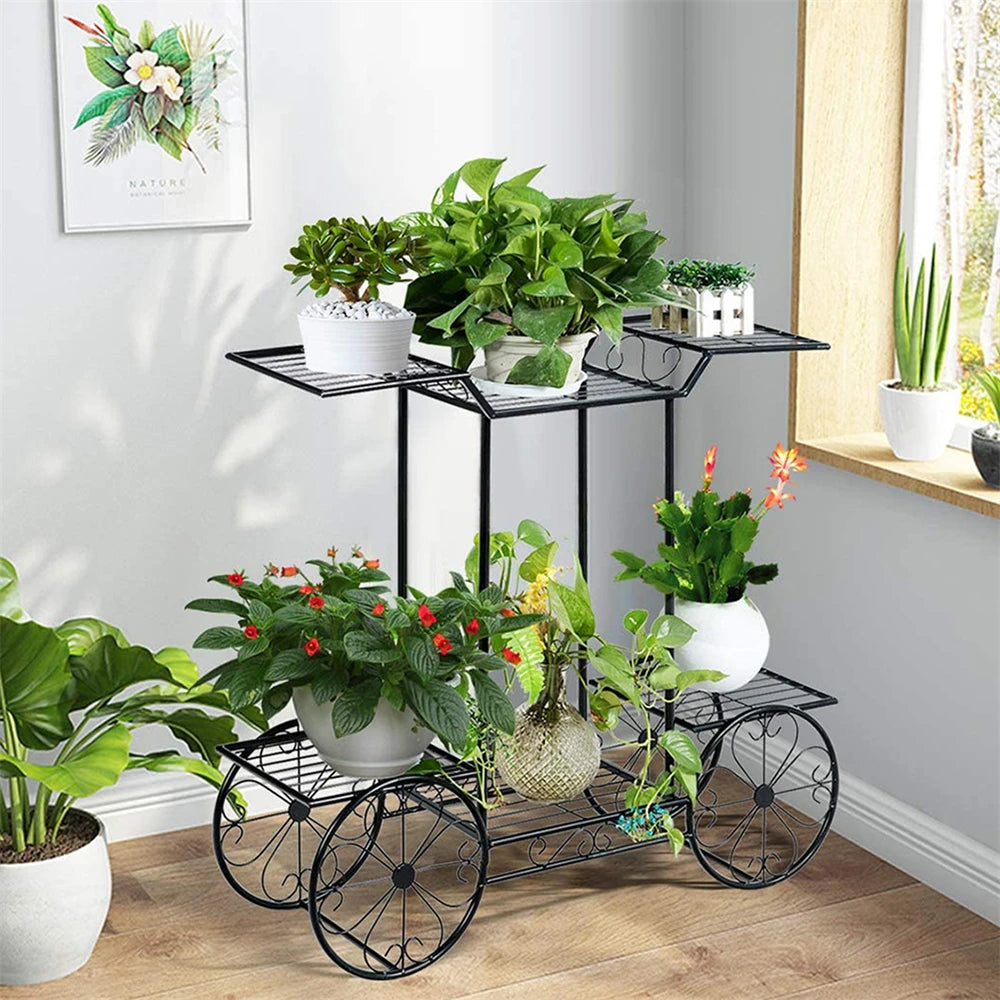 Metal Indoor 6 Tier Plant Stand Garden Cart