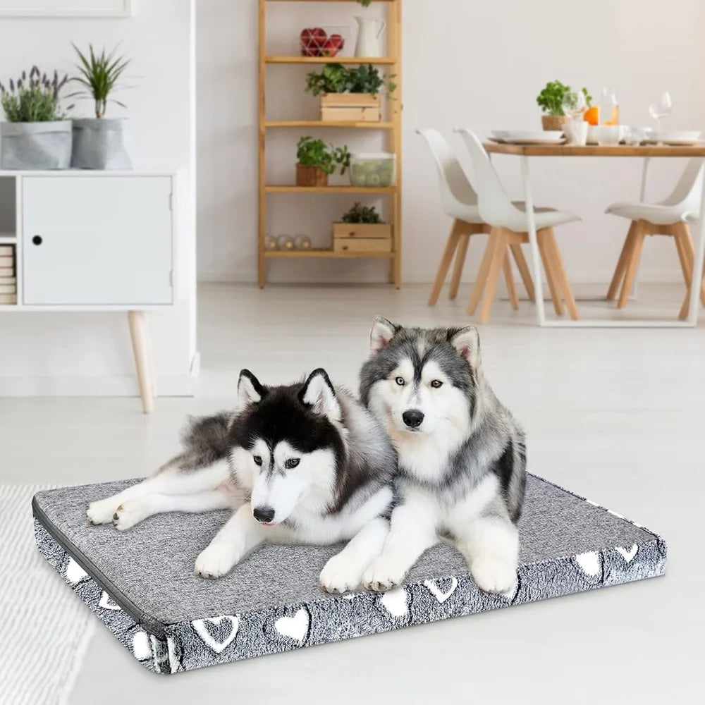 Dog Crate Mat Reversible Cool and Warm, Stylish Waterproof Inner Linings