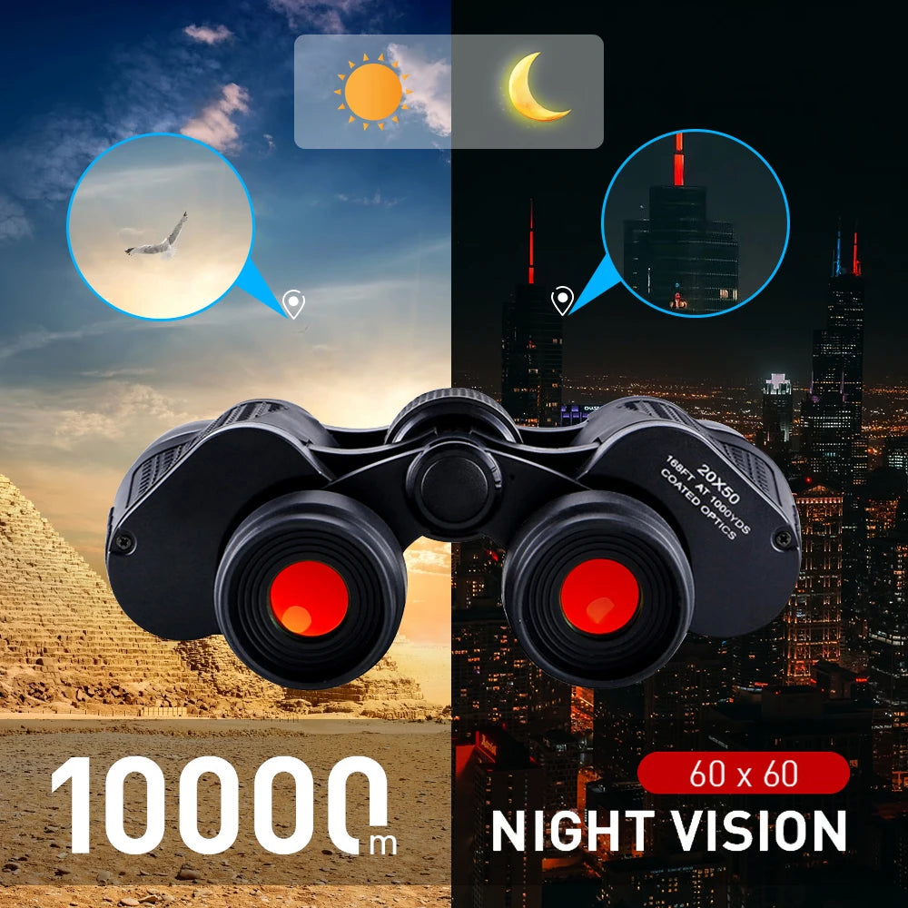 180x100 Zoom Binoculars Professional HD Day Night Vision