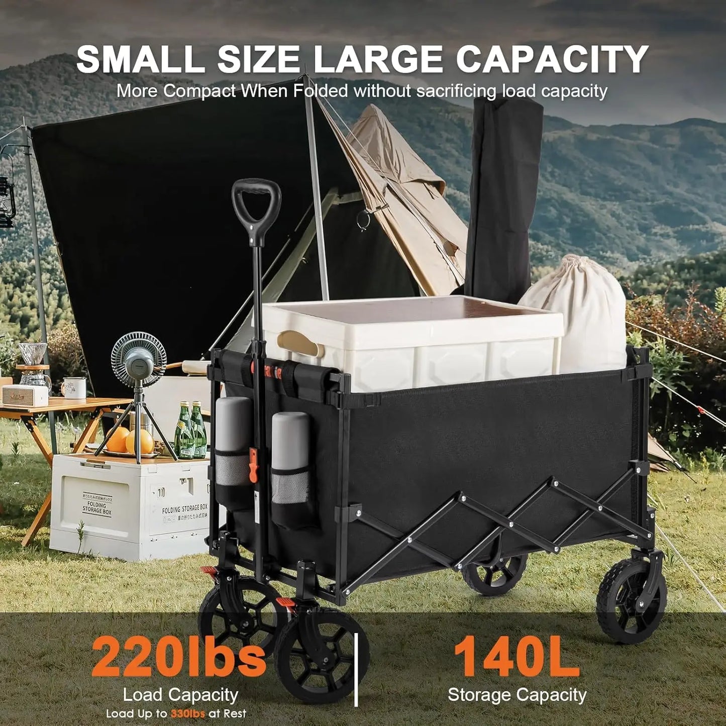 Wagon Cart Heavy Duty Foldable, Collapsible Wagon.