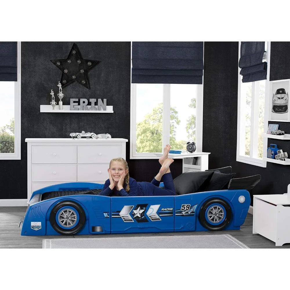 Grand Prix Race Car Toddler-to-Twin Bed, Blue