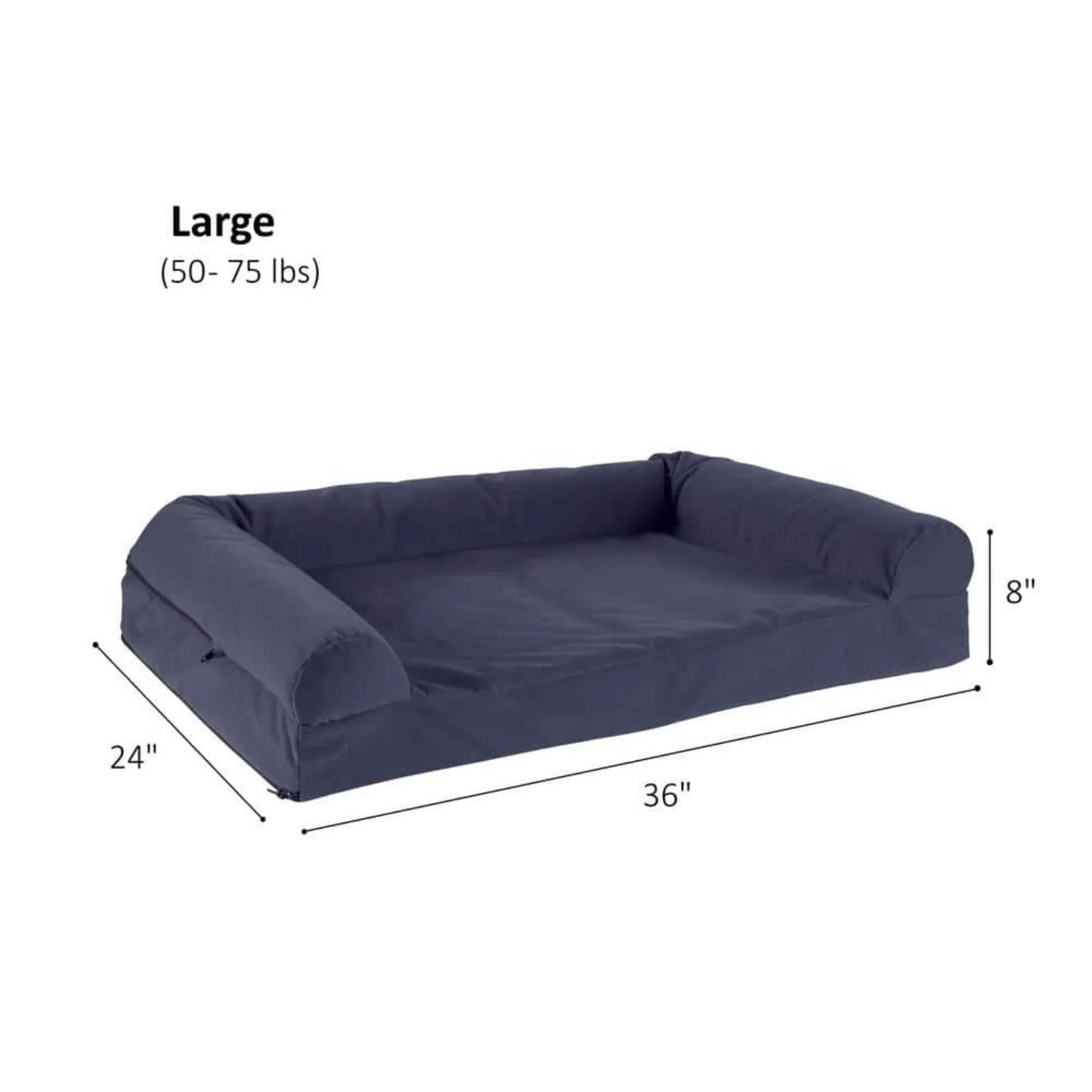 US Large Gray Microfiber Sofa Dog Bed