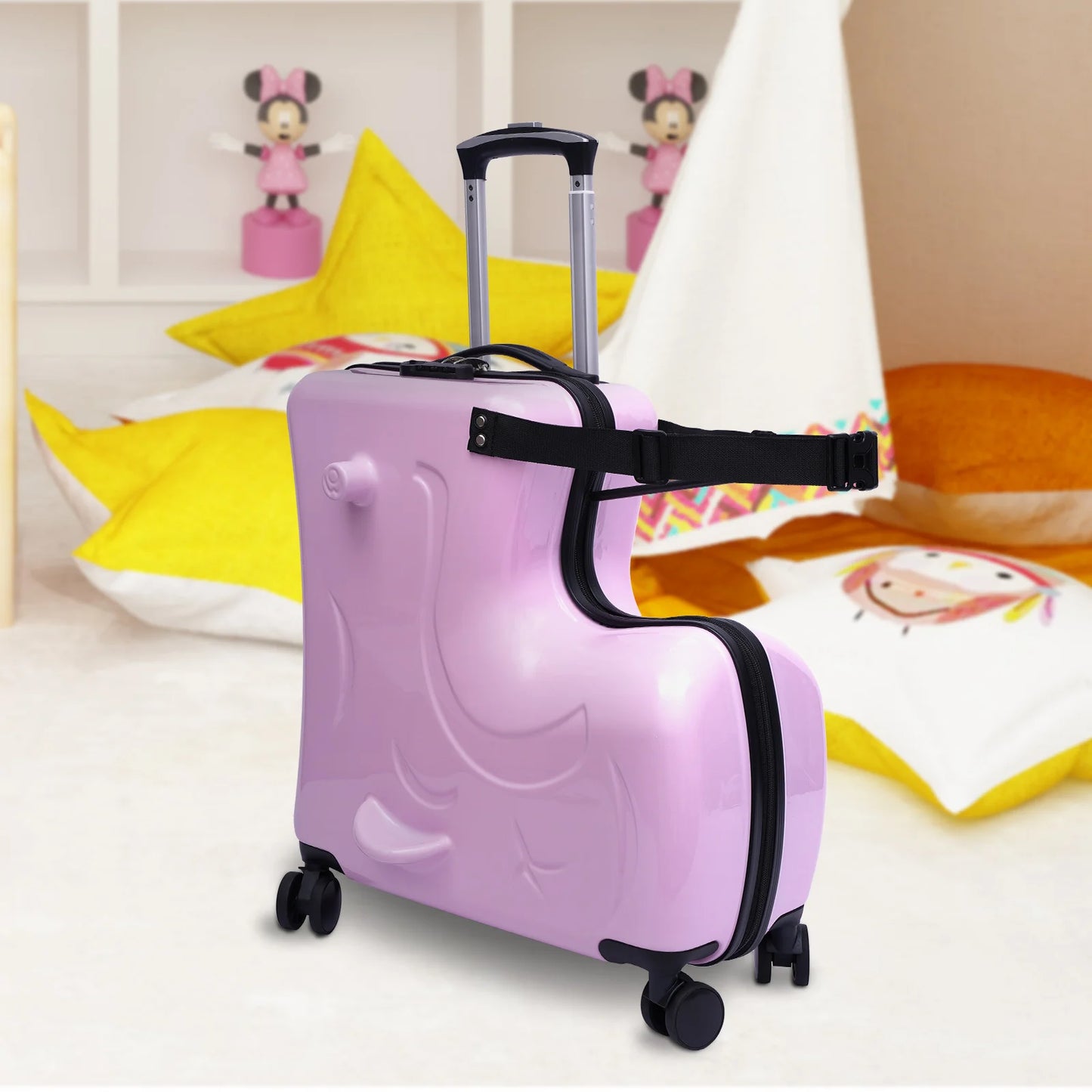 20"  Kids Ride-On Roll Spinner Suitcase; Waterproof in Pink or Blue