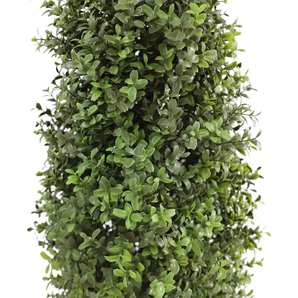 30" Tall Artificial Boxwood Topiary Pair, Outdoor Ready Boxwood Topiaries Trees, Natural Looking Artificial Potted Shrubs