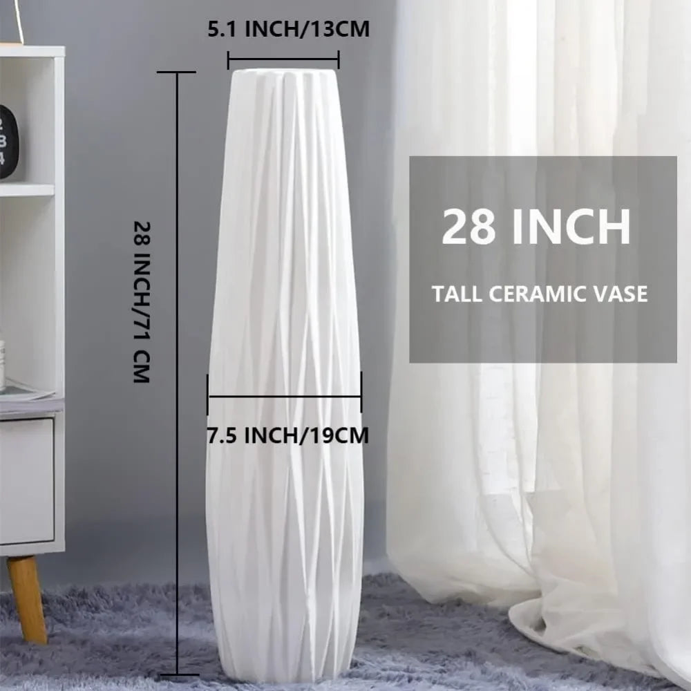 White High Rise Vase for Fall or any seasonal Home Decor