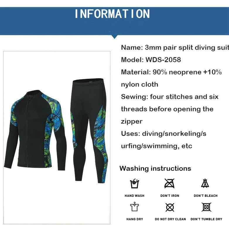 2mm Diving Wetsuit for Men and Women