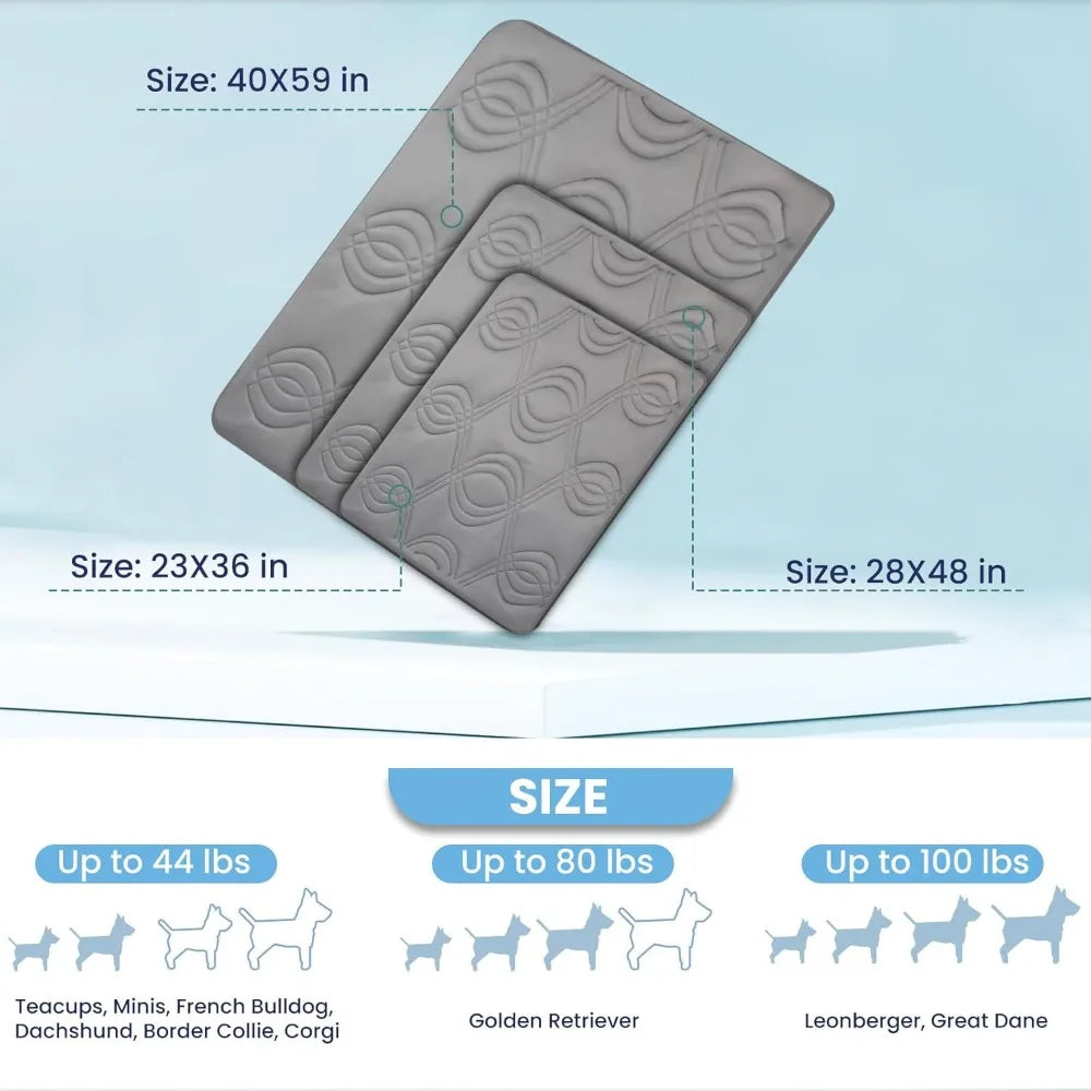 Iced 2.0 Dog Self-Cooling Mat for Large Dog, 59"x40", Washable Summer Pet Cooling Pad for Crate Bed Kennels Sofa Floors