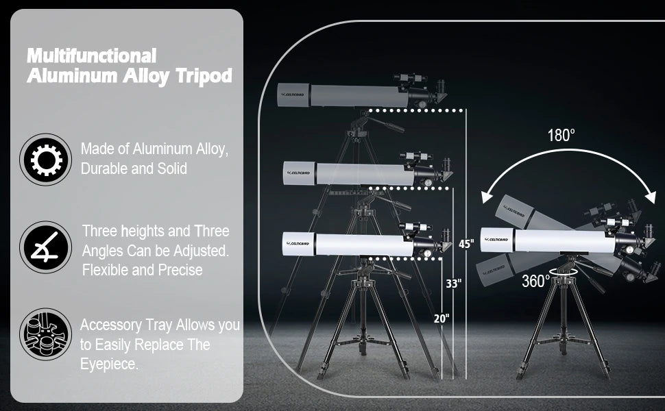 High Powered, Travel Telescope Adults/ Astronomy Beginners /Gifts