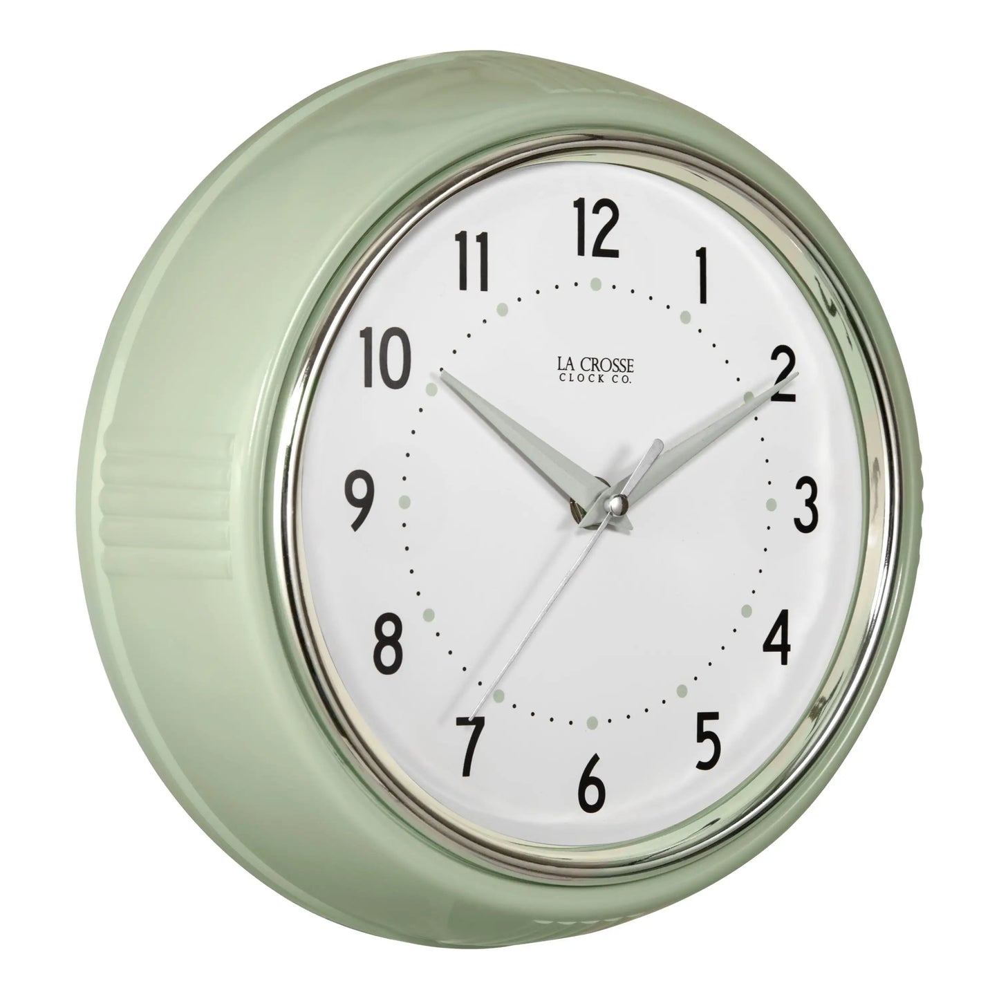 9.5" Retro Diner Pistachio Green Quartz Analog Wall Clock