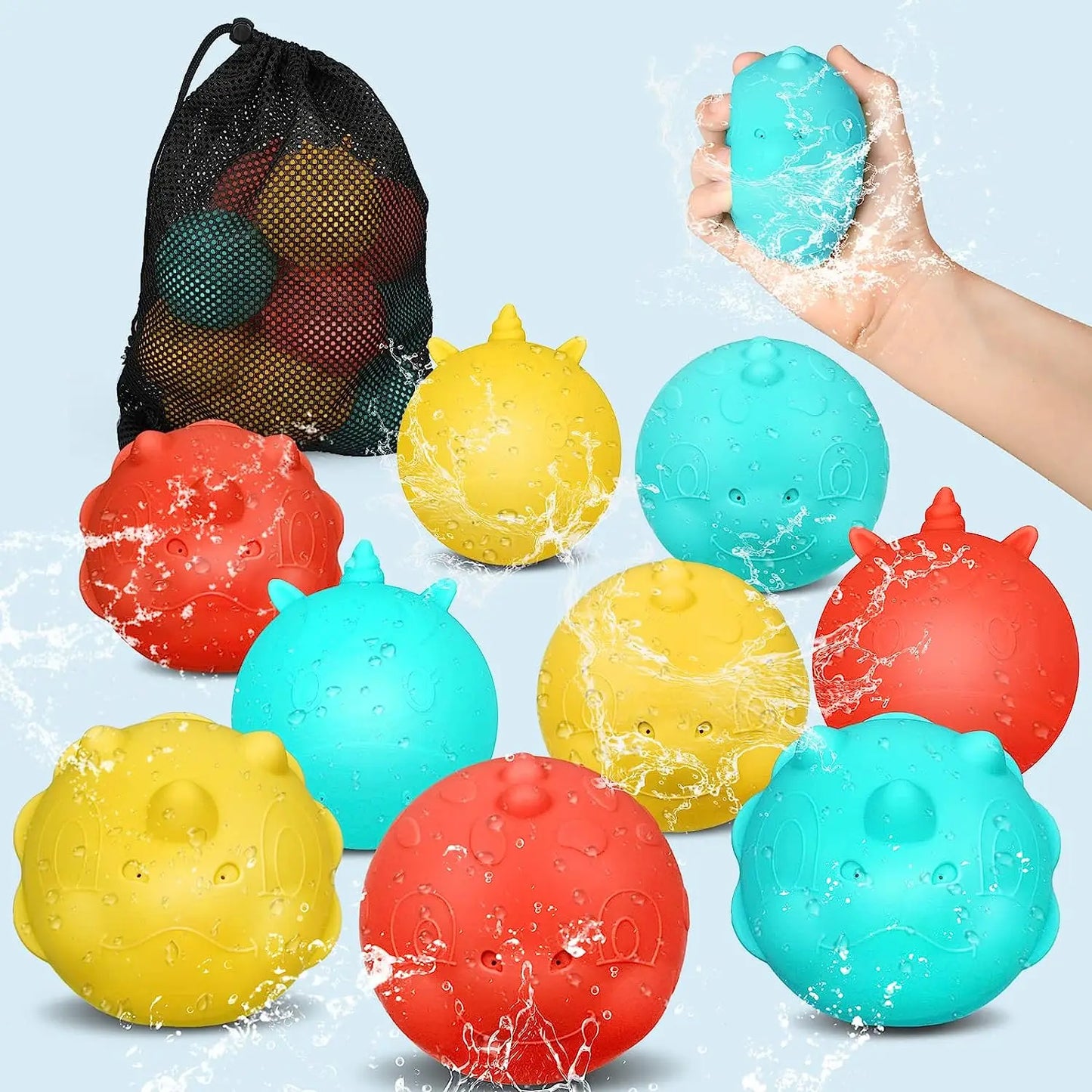 Reusable Water balloon Outdoor Games/ Beach Summer Refillable Self-Sealing Silicone Water Ball Toys for Kids