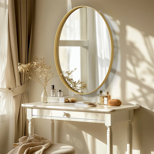 LUVODI Brushed Gold Wall Mirror with Metal Frame