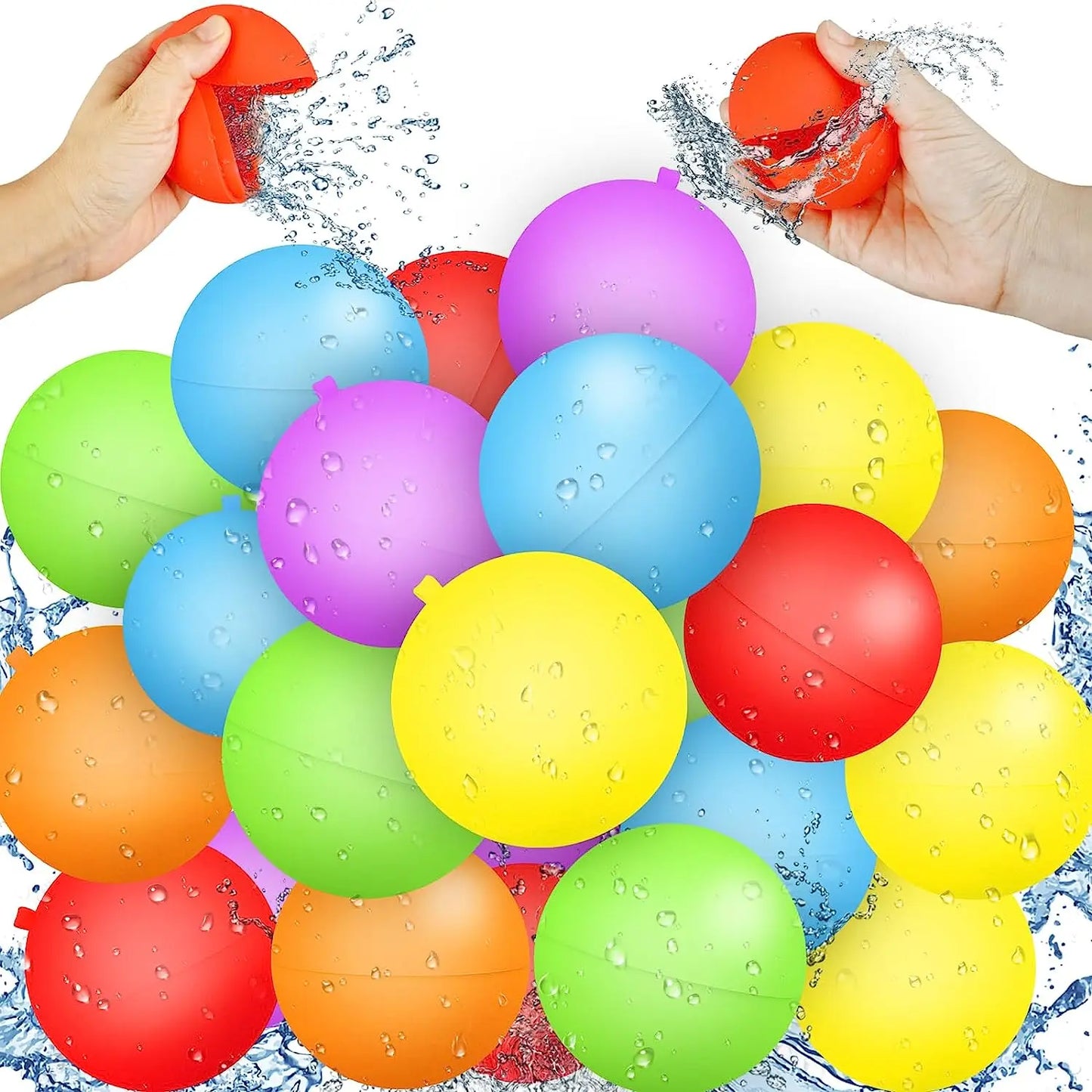 Reusable Water balloon Outdoor Games/ Beach Summer Refillable Self-Sealing Silicone Water Ball Toys for Kids