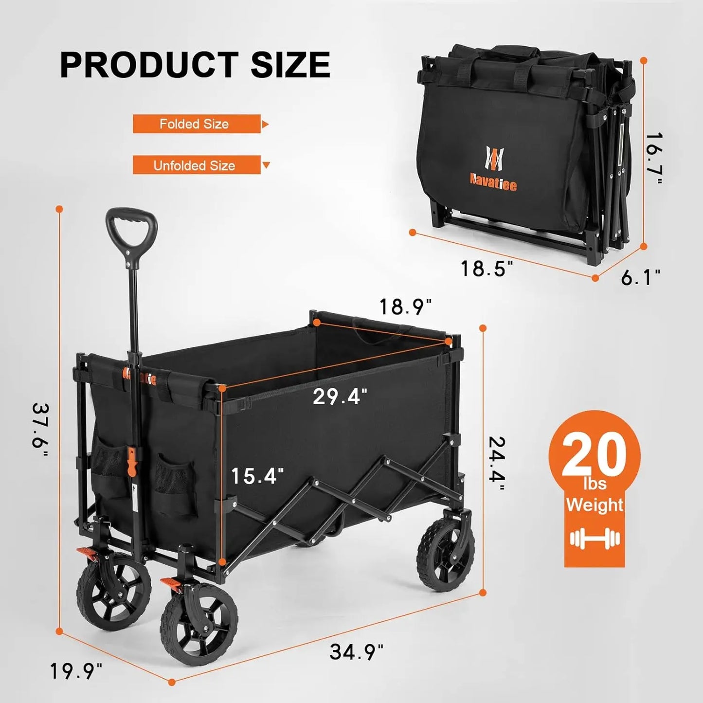 Wagon Cart Heavy Duty Foldable, Collapsible Wagon.