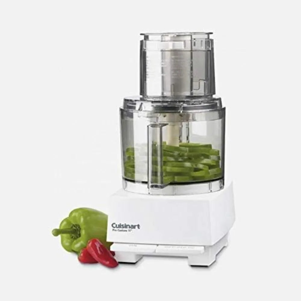 Custom 11 Cup Food Processor With 625-Watt Motor and Extra-Large Feed Tube, White.