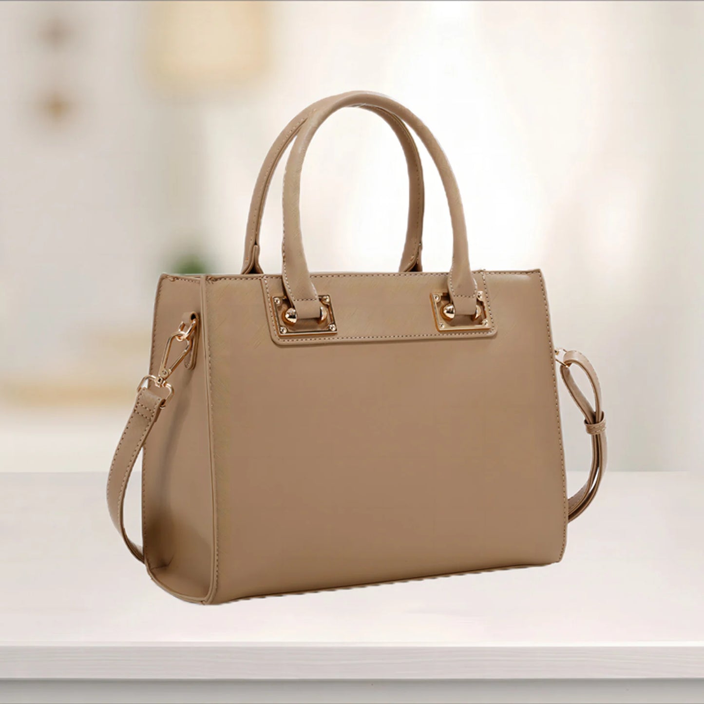 Spring and summer new light luxury large capacity commuter leather crossbody handbag for women