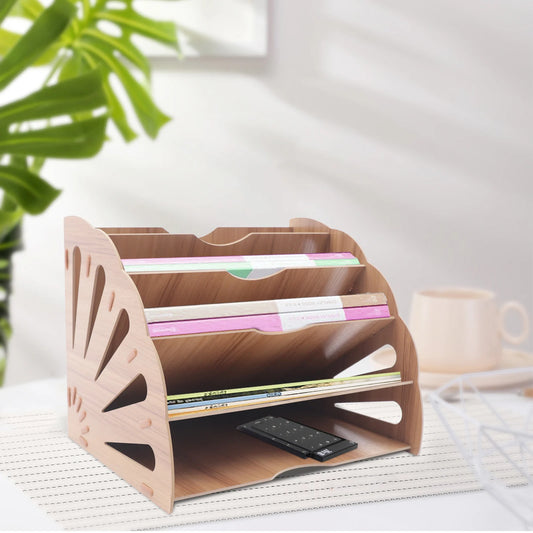 Magazine File Organizer/ mail sorter; with Wooden Paper Tray Organizer