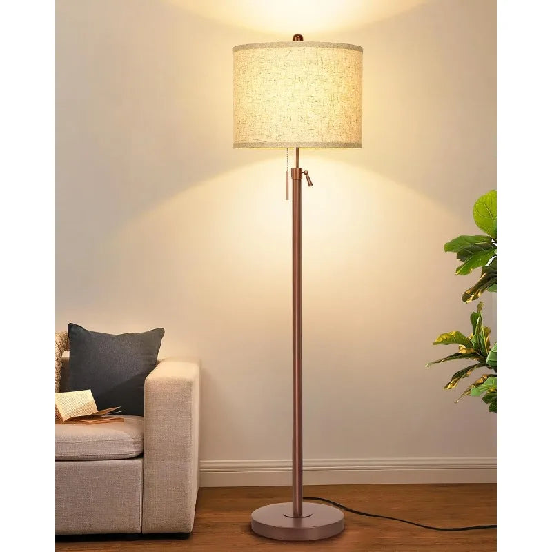 Standing Lamp with Marble Base, 3-Way Dimmable Tall Pole Light