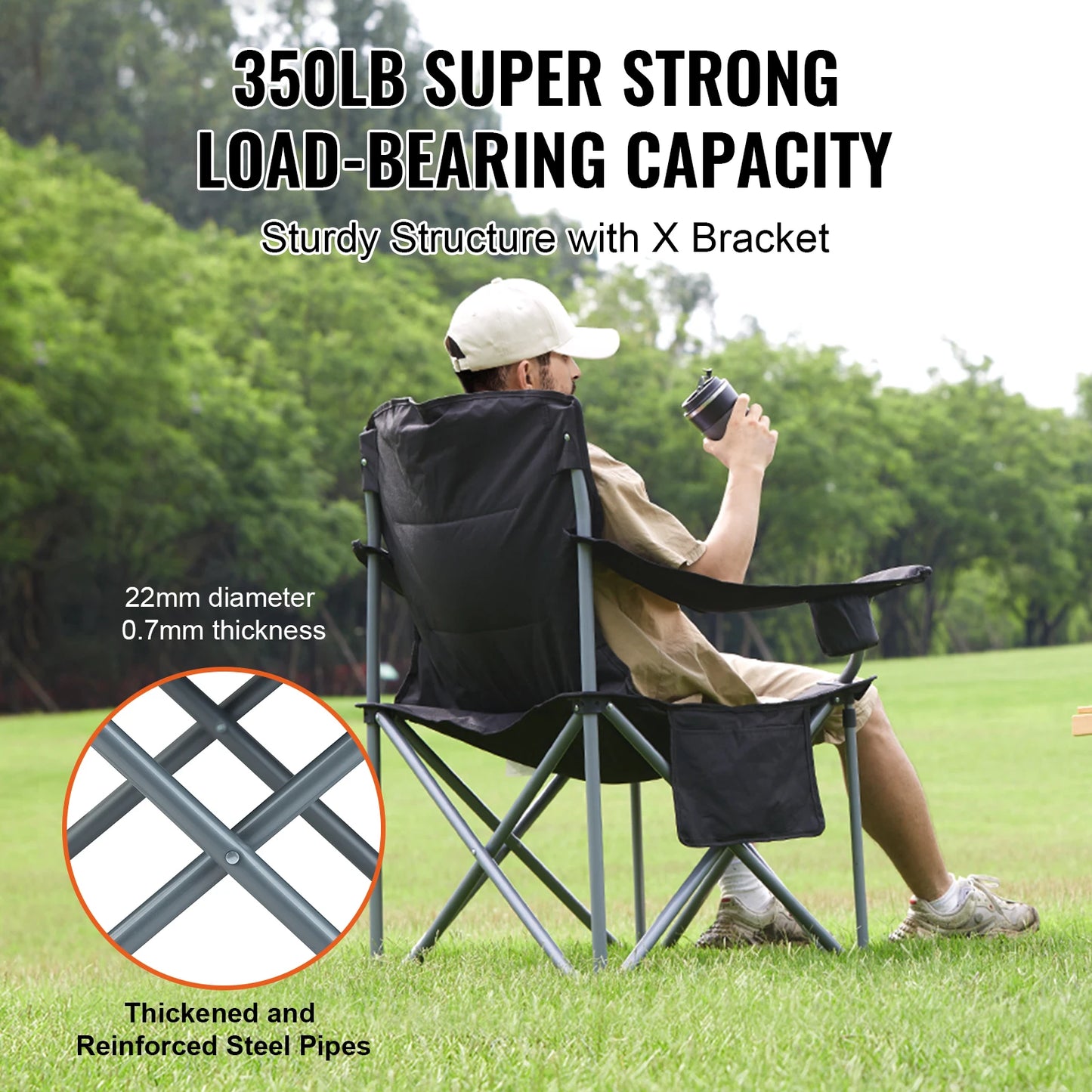 Outdoor Camping Chair/ 350lbs High Load /Ultralight Folding / Portable Beach Hiking Picnic Travel /Seat Fishing Tool