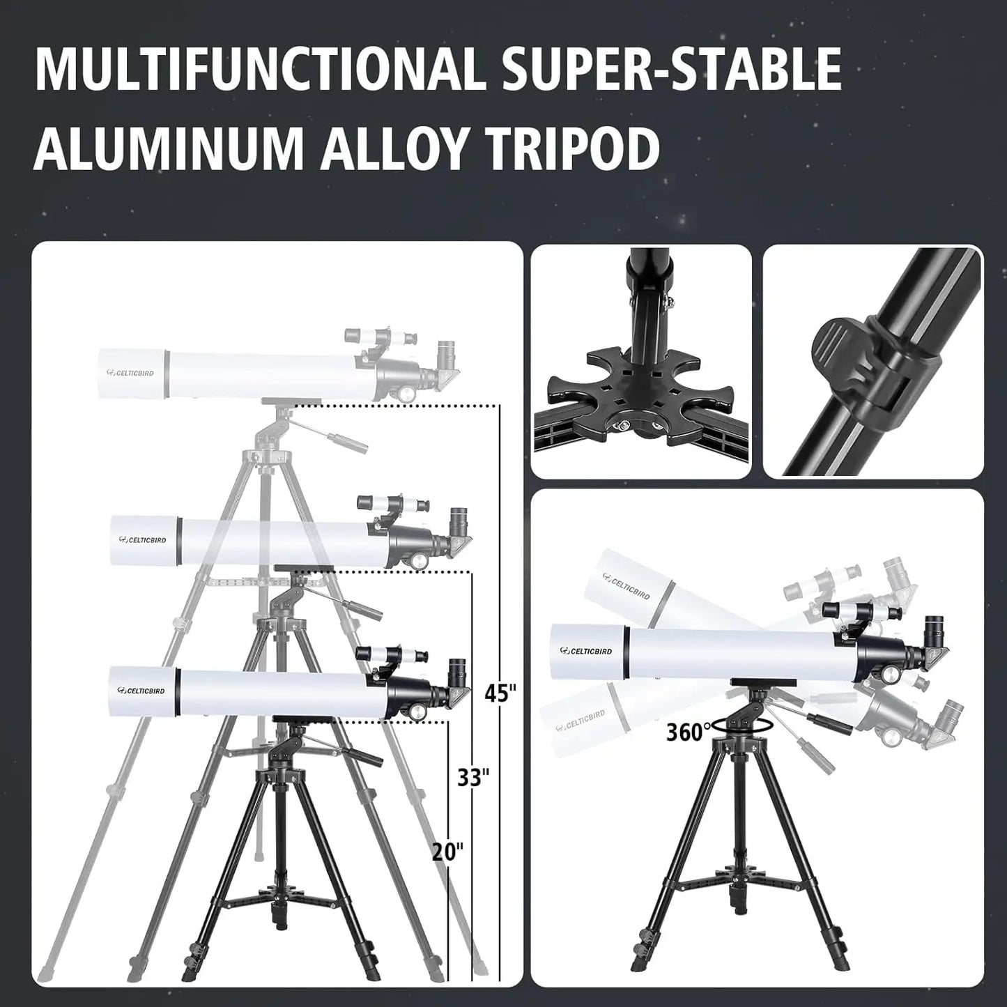 High Powered, Travel Telescope Adults/ Astronomy Beginners /Gifts