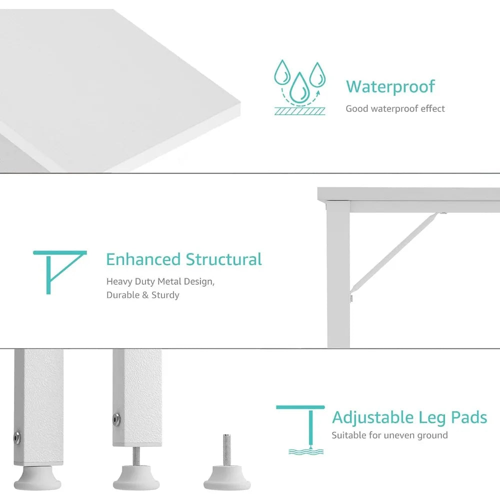 39 Inch White Computer Desk With Power Outlet Table