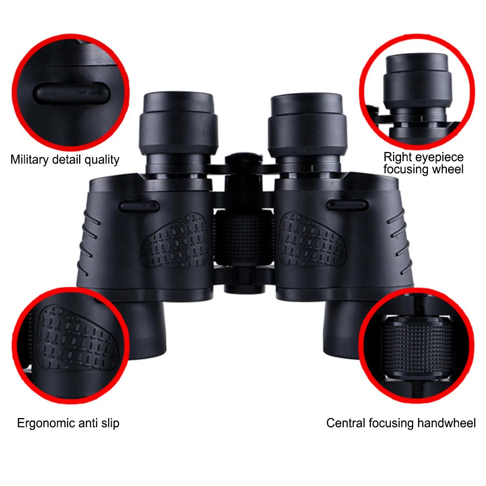 80x80 Night Vision Scope Portable High Magnification Binoculars Telescope with Storage Bag for Sports, Concerts, Bird Watching