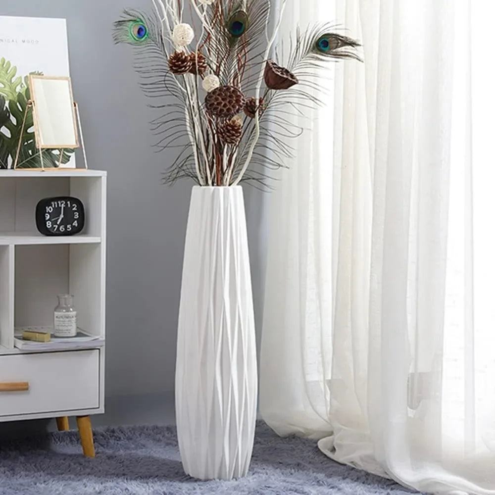 White High Rise Vase for Fall or any seasonal Home Decor