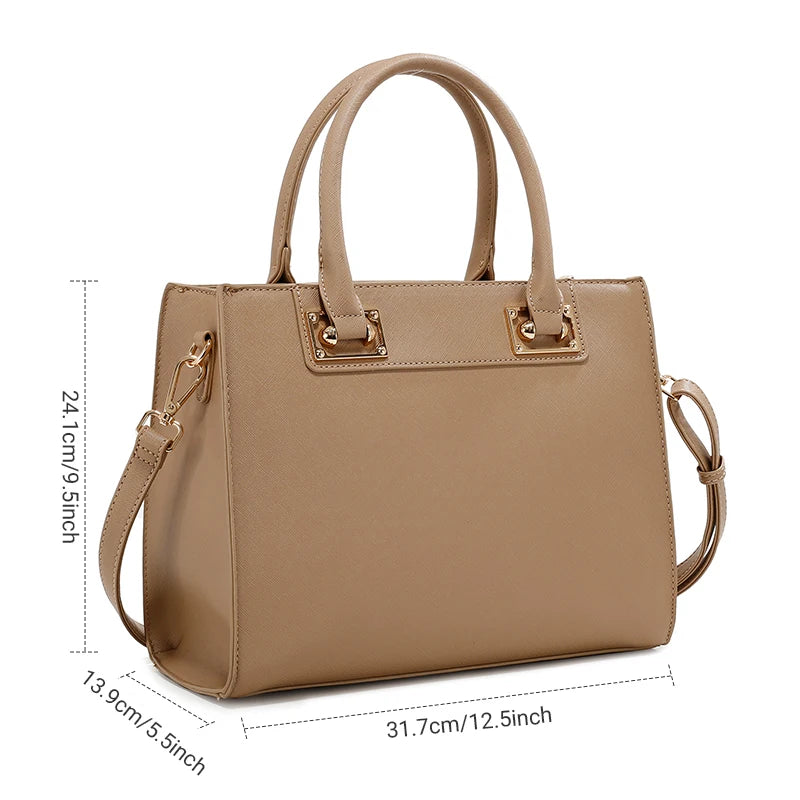 Spring and summer new light luxury large capacity commuter leather crossbody handbag for women