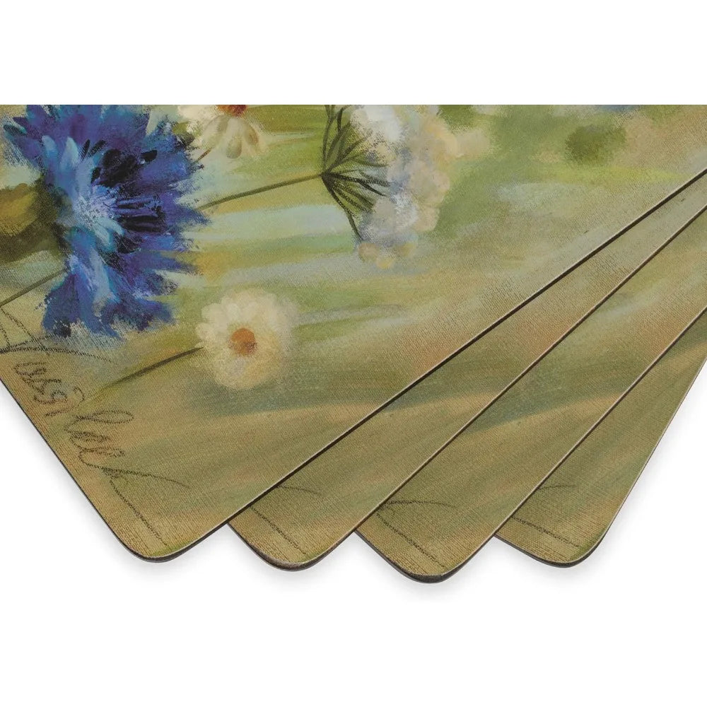 Pimpernel Fleur Des Champs Collection Placemats, Set of4,Heat Resistant Mats, Cork-Backed Board, Hard Placemat