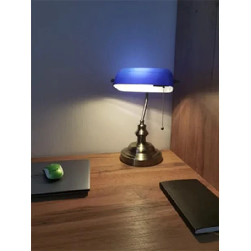 Glass Banker‘s Study Lamp/ Night Light