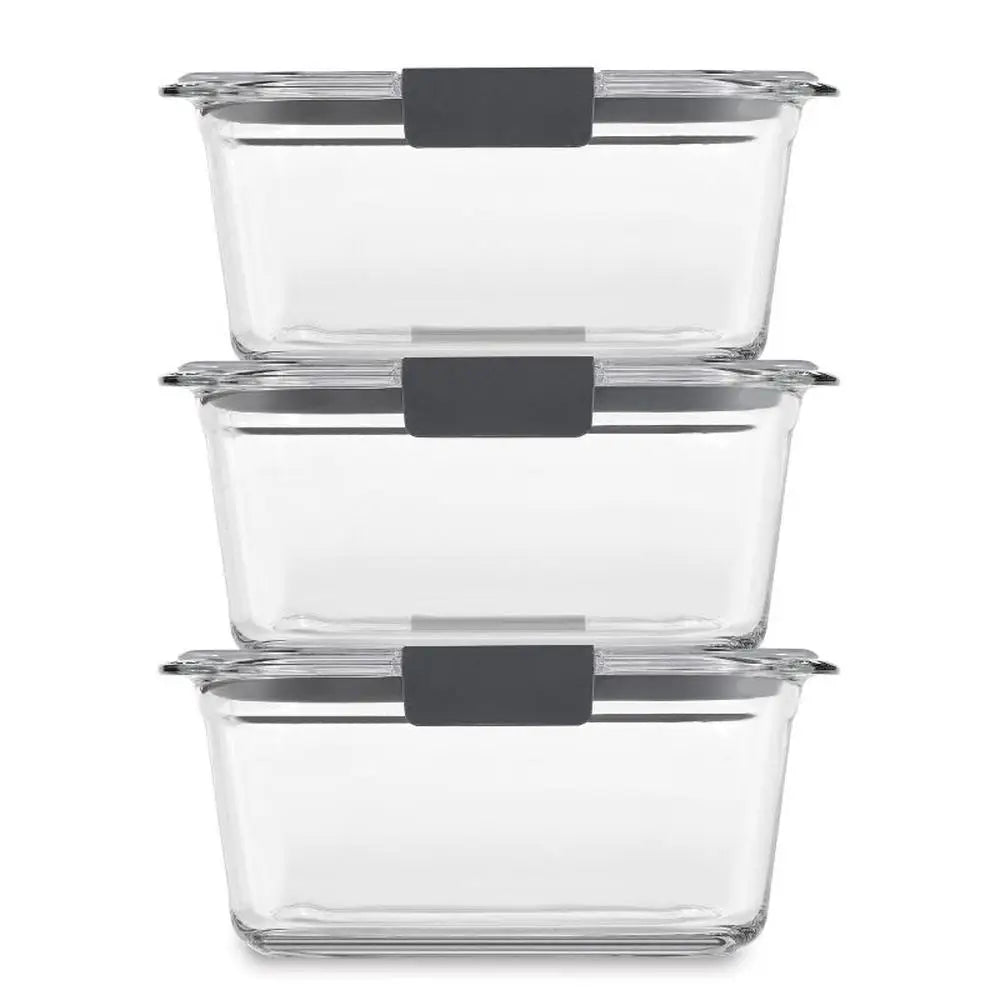 Glass Food Storage Containers Set of 6 4.7 Cup Capacity Leak-Proof Lids