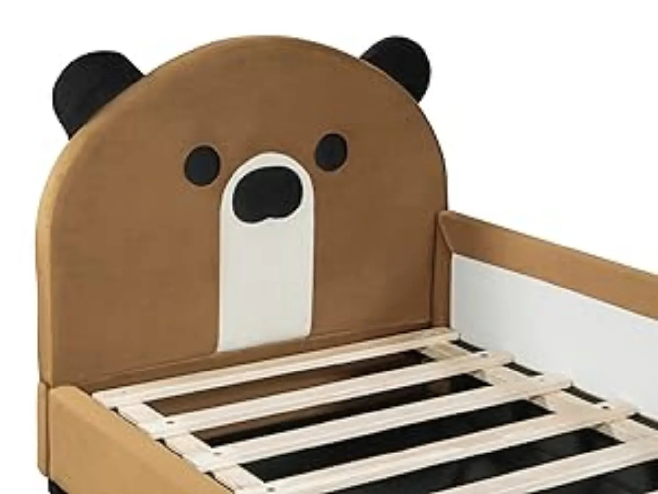 Twin Size Upholstered Bed Frame Daybed with Bear Shaped Headboard ,Hydraulic Storage System