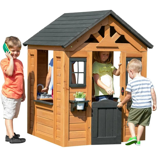 All Cedar Wooden Playhouse, Light Brown46 x 42 x 55 inches