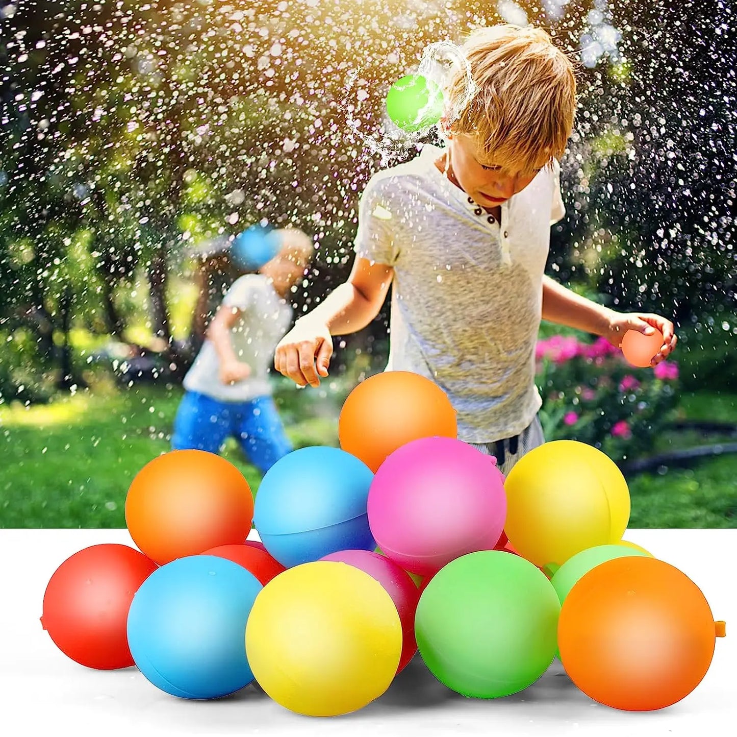 Reusable Water balloon Outdoor Games/ Beach Summer Refillable Self-Sealing Silicone Water Ball Toys for Kids