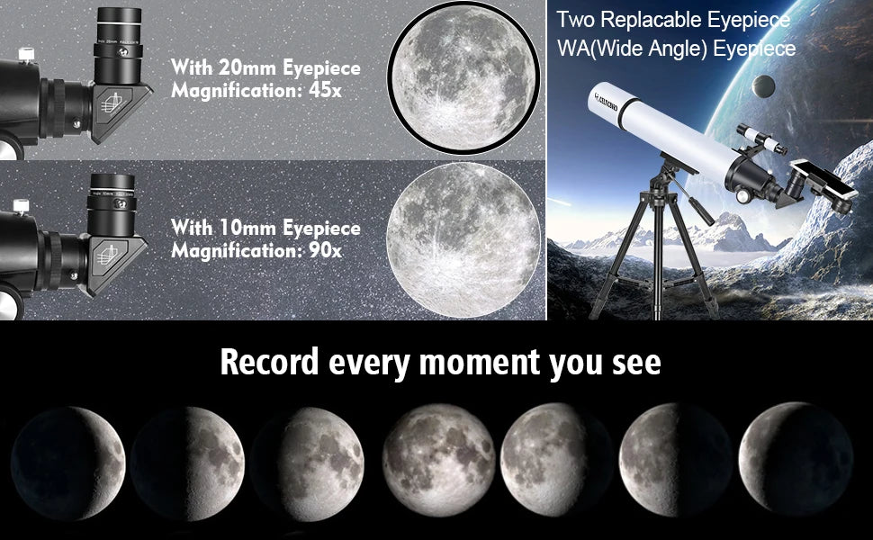 High Powered, Travel Telescope Adults/ Astronomy Beginners /Gifts